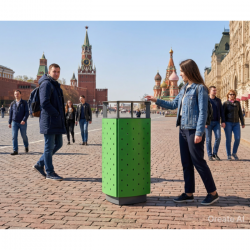9.урна стальная стеллар квадраьная с крышкой